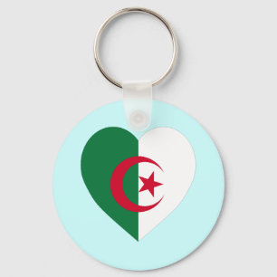 Porte-clés Coeur de drapeau de l'Algérie