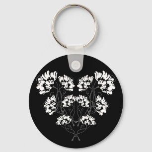Porte-clés cœur de fleur Art nouveau gothique