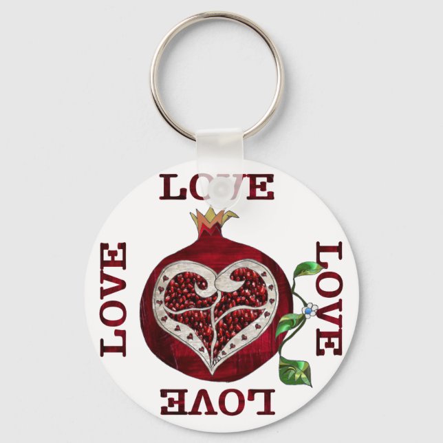 Porte-clés Cœur de Grenade AMOUR Saint-Valentin (Recto)