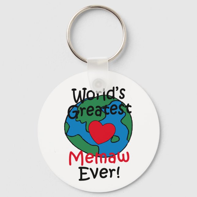 Porte-clés Cœur de la meilleure Memaw du monde (Recto)