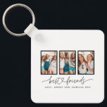 Porte-clés Coeur de script mignon moderne multi photo meilleu<br><div class="desc">Coeur de script mignon moderne multi photo meilleurs amis triptyque cadeau</div>