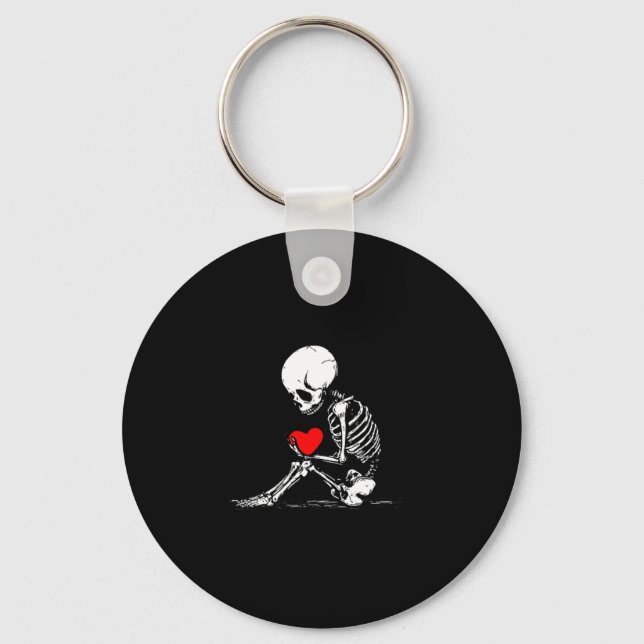 Porte-clés Cœur de squelette Saint-Valentin Emo Gothique Mini (Recto)