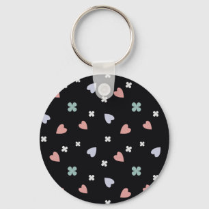Porte-clés Cœur de trèfle mignon motif d'amour chanceux
