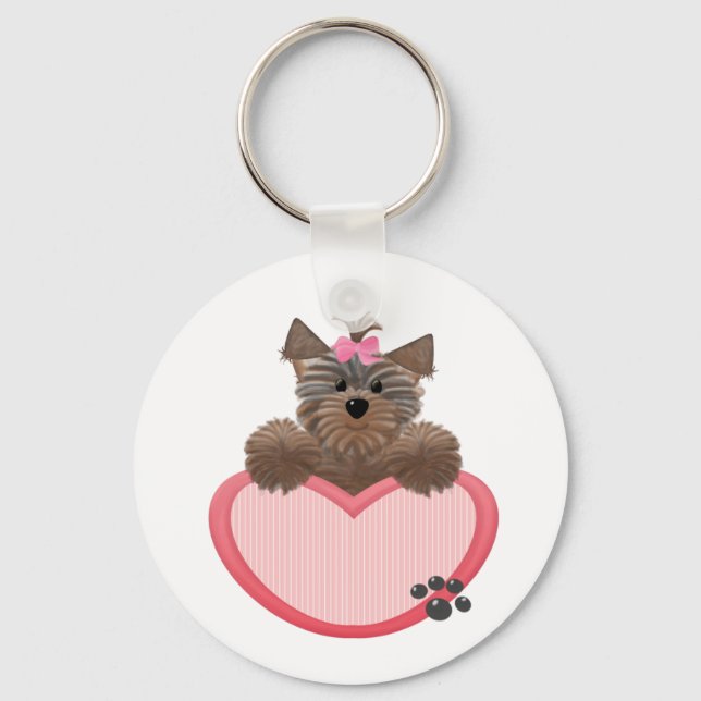 Porte-clés Coeur de Yorkie (Recto)