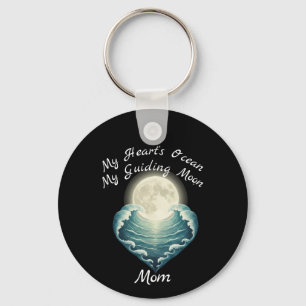 Porte-clés Cœur d'océan guidant la lune maman