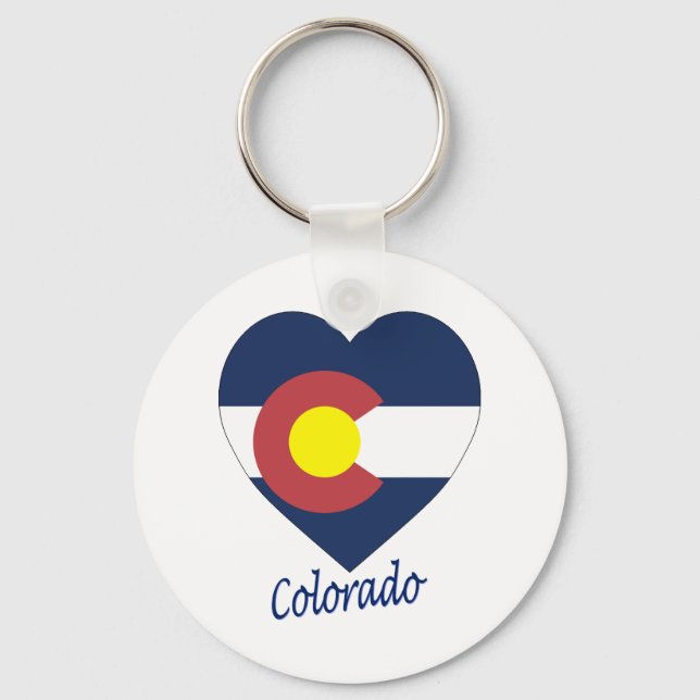 Porte-clés Coeur du drapeau du Colorado (Recto)