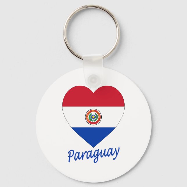 Porte-clés Coeur du drapeau du Paraguay (Recto)