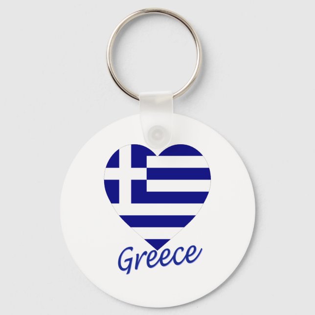 Porte-clés Coeur du drapeau grec (Recto)