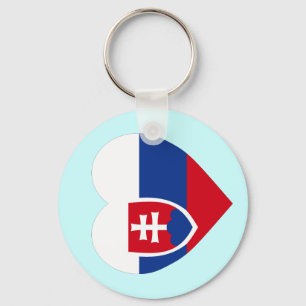 Porte-clés Coeur du drapeau slovaque