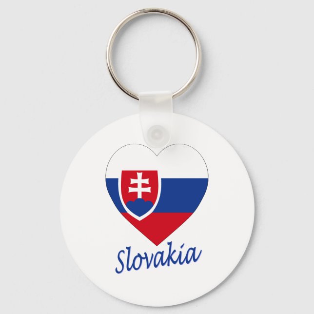 Porte-clés Coeur du drapeau slovaque (Recto)