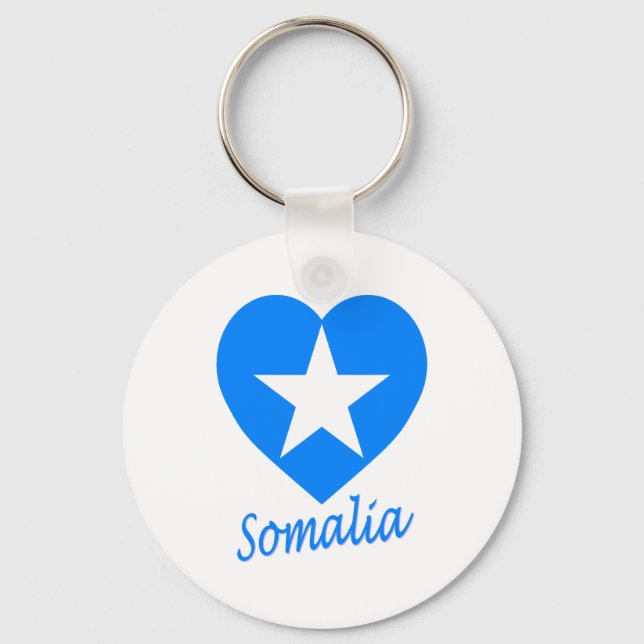 Porte-clés Coeur du drapeau somalien (Recto)