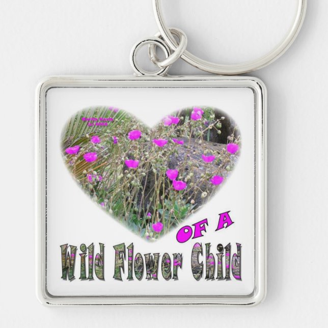 Porte-clés Coeur d'un enfant fleur sauvage (Devant)
