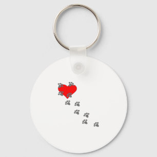 Porte-clés Coeur (empreintes de pattes)