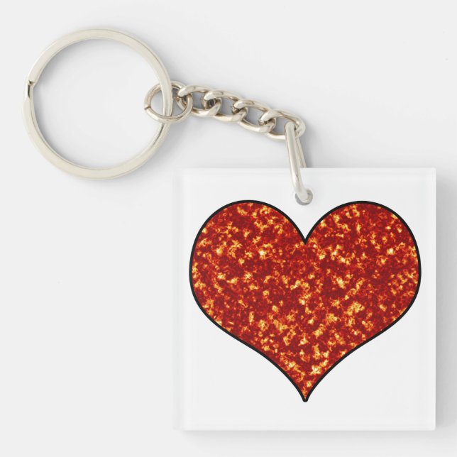 Porte-clés Coeur en feu (Devant)