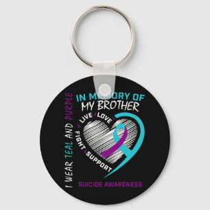 Porte-clés Coeur En Mémoire De Mon Frère Sensibilisation Au S