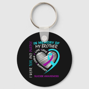 Porte-clés Coeur En Mémoire De Mon Frère Sensibilisation Au S