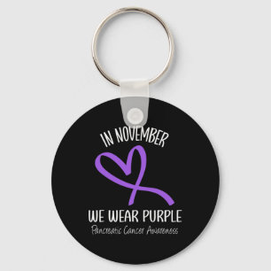 Porte-clés Coeur En Novembre Nous Portons Le Cancer Pancréati