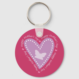 Porte-clés Coeur et papillon heureux de jour de mères