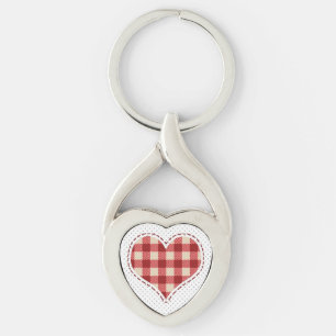 Porte-clés Coeur et points rouges mignons