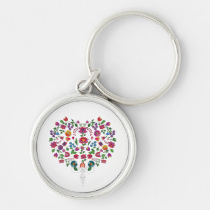 Porte-clés Cœur floral 