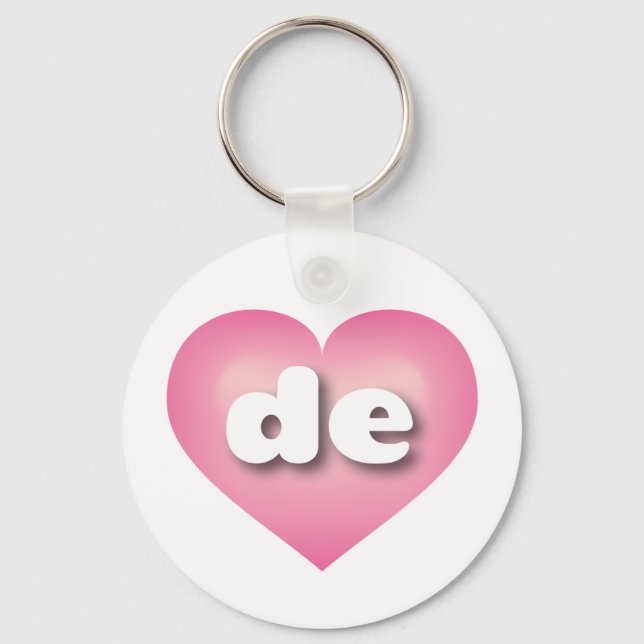 Porte-clés Coeur fondu rose Delaware - I love de (Recto)