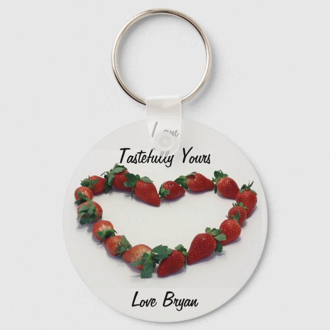 Porte-clés Coeur fraise (Recto)
