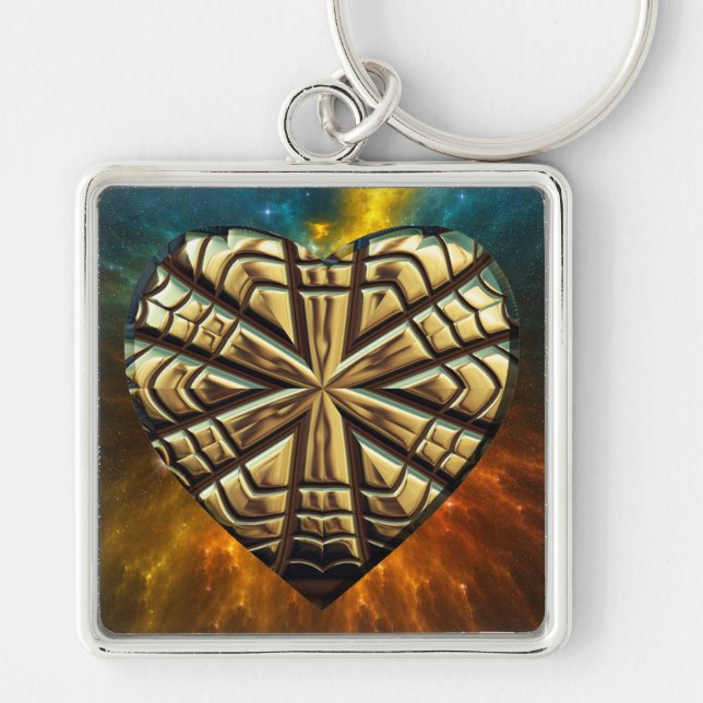 Porte-clés Coeur gravé 1 Porte - clé (Devant)