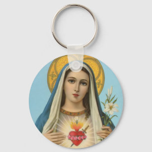 Porte-clés Cœur immaculé de Marie Notre-Dame Cadeau catholiqu