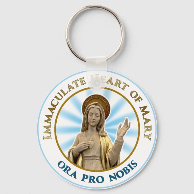 Porte-clés Coeur immaculé de Mary Ora Pro Nobis (Recto)
