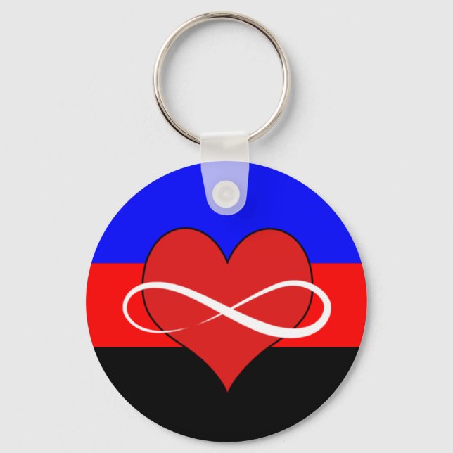Porte-clés Coeur infini avec drapeau (Recto)