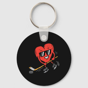Porte-clés Coeur Jeu de hockey sur glace Valentines Jour Amou