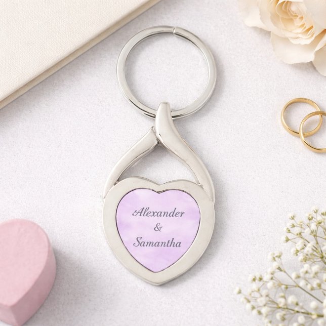 Porte-clés Cœur Lavande Nom Romantique  (Créateur téléchargé)