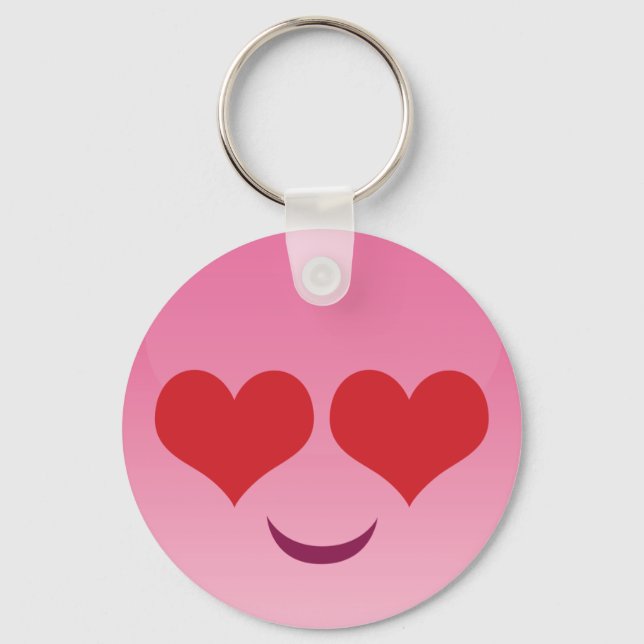 Porte-clés Coeur mignon pour les yeux Pink emoji (Recto)