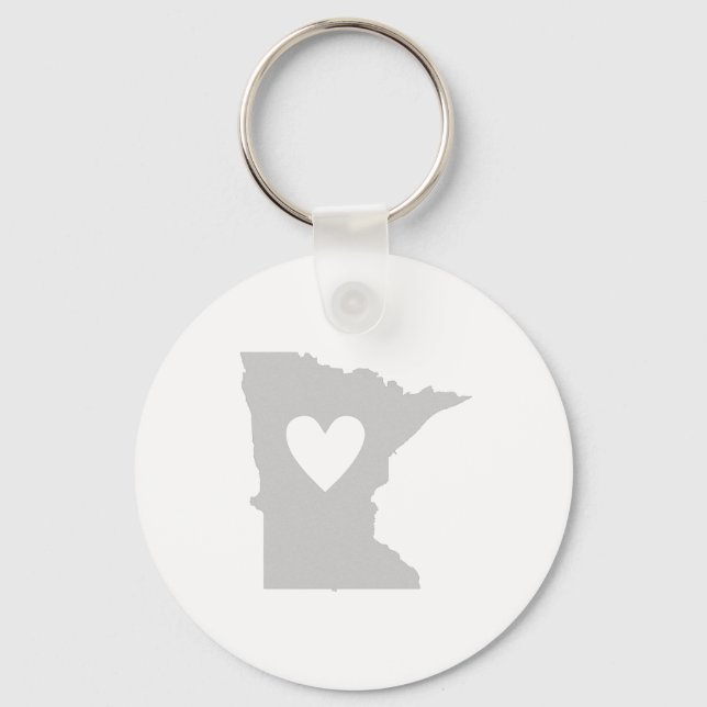 Porte-clés Coeur Minnesota Forme Minnesotan Amour North Star (Recto)