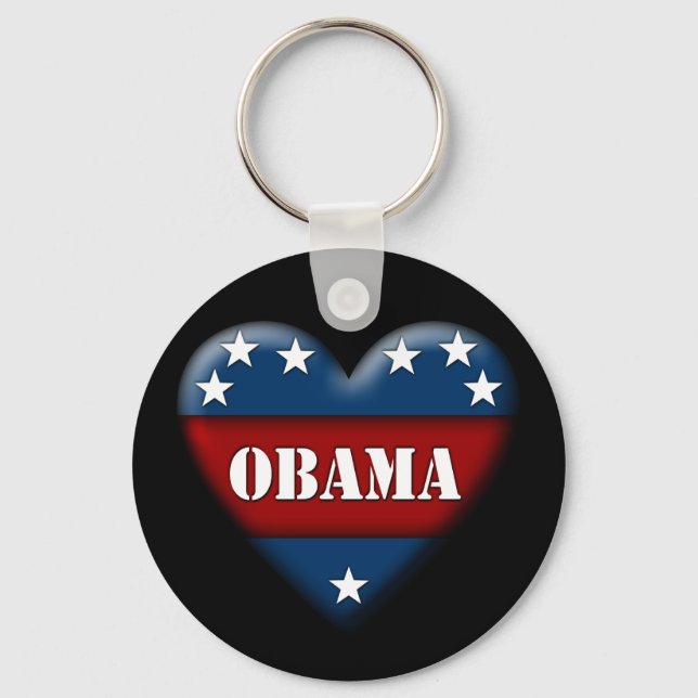 Porte-clés coeur patriotique obama (Recto)