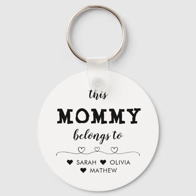 Porte-clés Coeur personnalisé Cette grand-mère maman appartie (Recto)