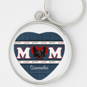 Porte-clés Coeur personnalisé d'amour de Kitty de maman de