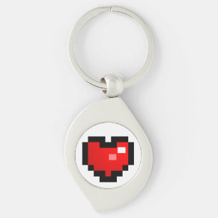 PORTE-CLÉS COEUR PIXEL