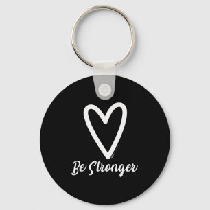 Porte-clés Cœur plus fort Citation motivationnelle 