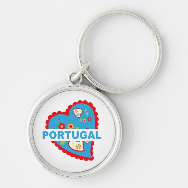 Porte-clés Coeur portugais joyeux (Devant)