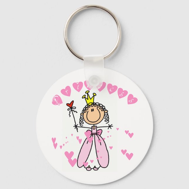 Porte-clés Coeur Princesse Stick Figure Tshirts et cadeaux (Recto)