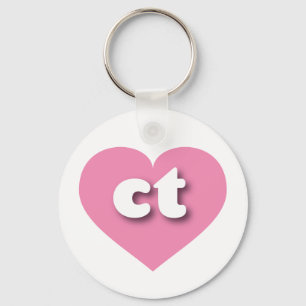 Porte-clés Coeur rose Connecticut - J'aime ct