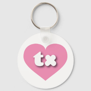 Porte-clés Coeur rose du Texas - J'aime tx