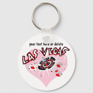 Porte-clés Coeur rose Las Vegas
