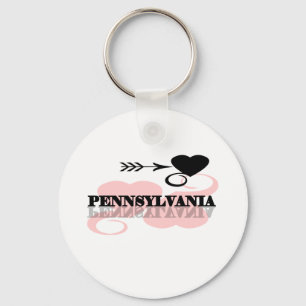 Porte-clés Coeur rose Pennsylvanie