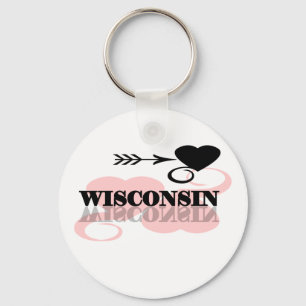 Porte-clés Coeur rose Wisconsin