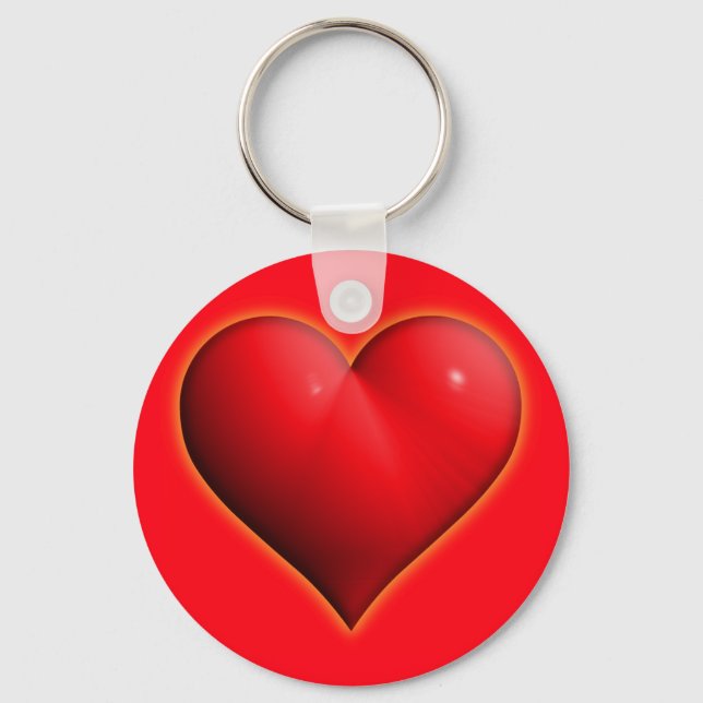 Porte-clés Coeur rouge 3-D brillant (Recto)