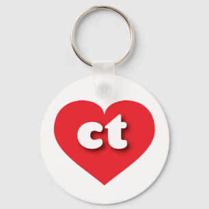 Porte-clés Coeur rouge Connecticut - J'aime ct