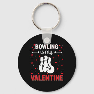 Porte-clés Cœur rouge Cupidon Amour Graphique Bowling Est Mon
