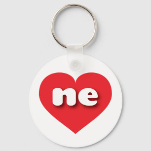 Porte-clés Coeur rouge du Nebraska - I love ne
